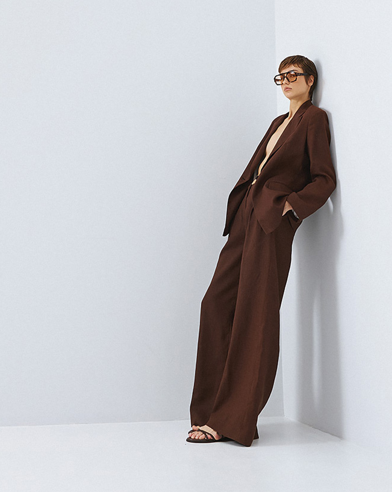 Wide Leg Trousers With Pleats - Access Fashion