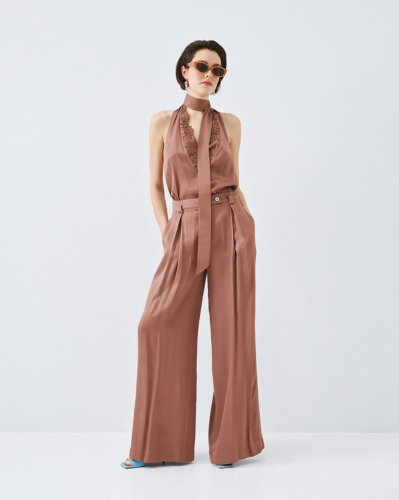 Wide leg trousers with pleats - Access Fashion