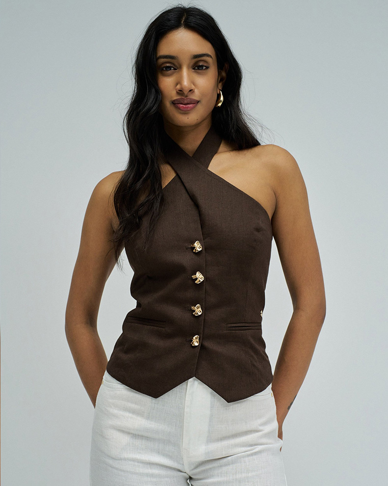 Linen Slim Fit Vest - Salsa Jeans