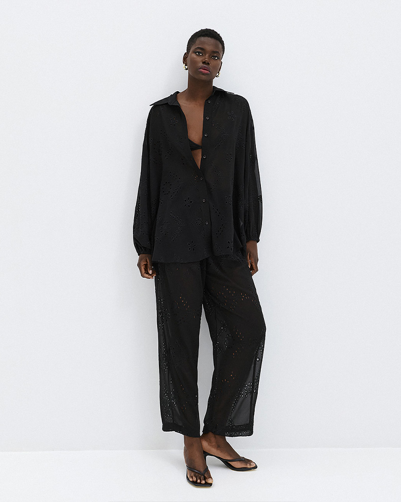 Broderie Shirt With Collar - Access Fashion