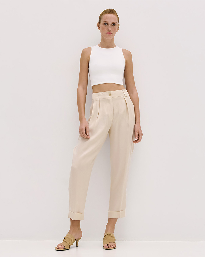 SLOUCHY PANTS WITH TURN-UP HEM