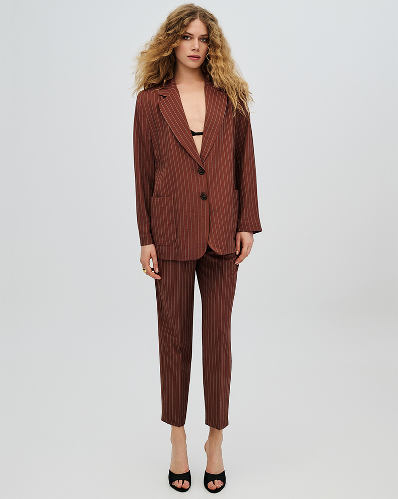 Striped Jacket With Pockets - Access Fashion