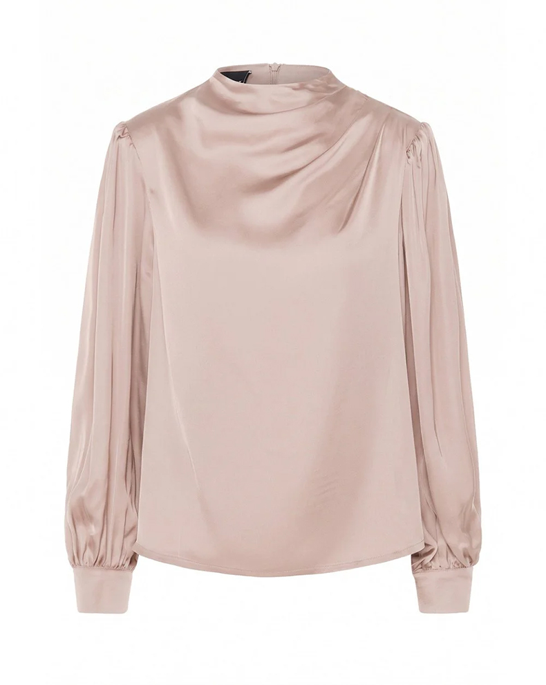 Satin Blouse With Padding And Ruffles - Access Fashion
