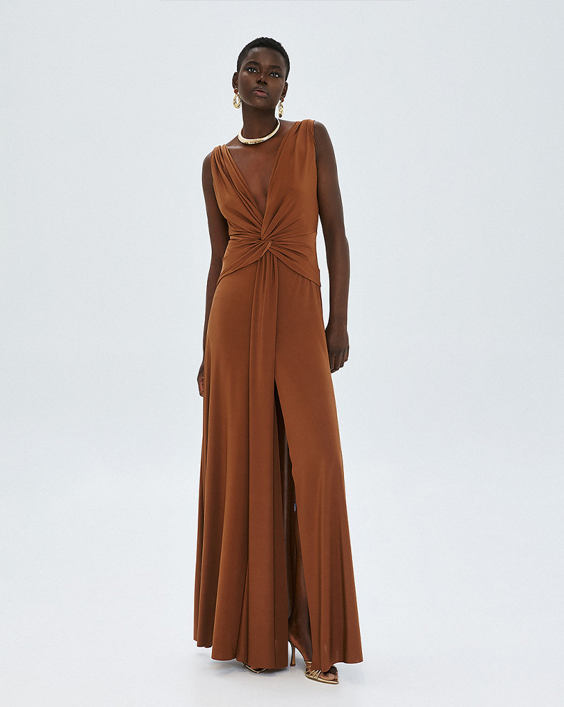 Maxi Dress With Knot - Access Fashion