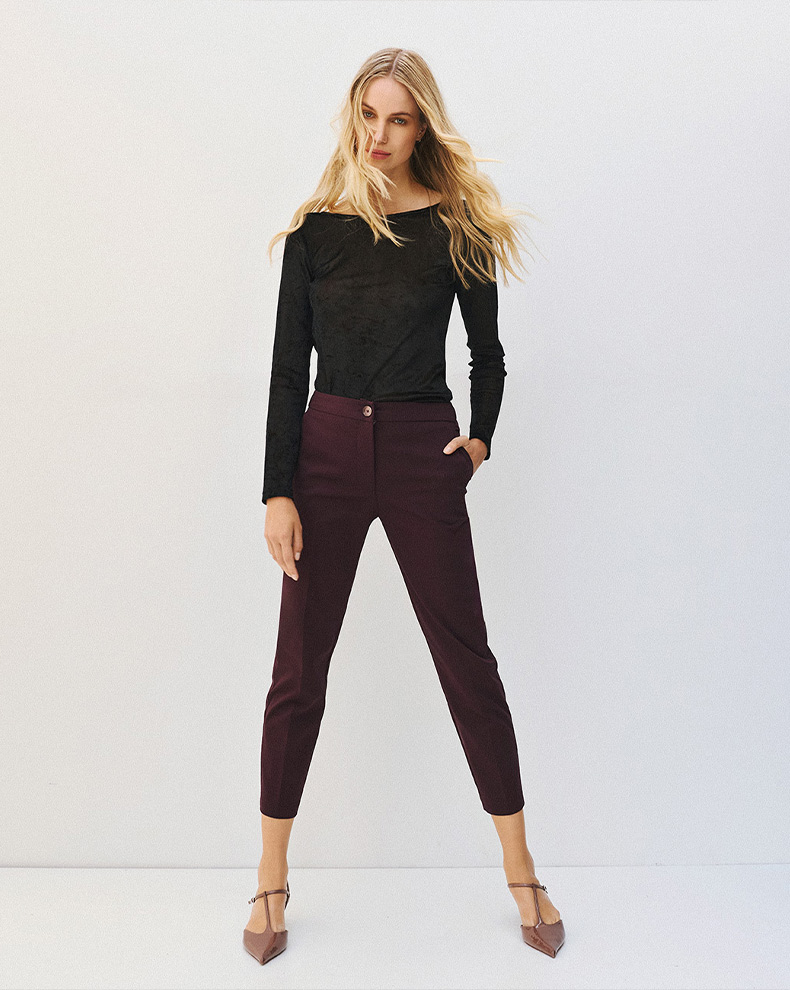 Velvet Blouse With A Draped Back - Access Fashion