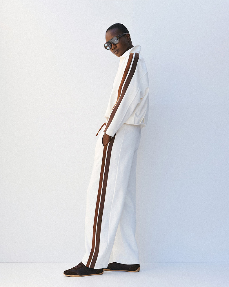 Pants With Elasticated Waist And Contrast Details - Access Fashion
