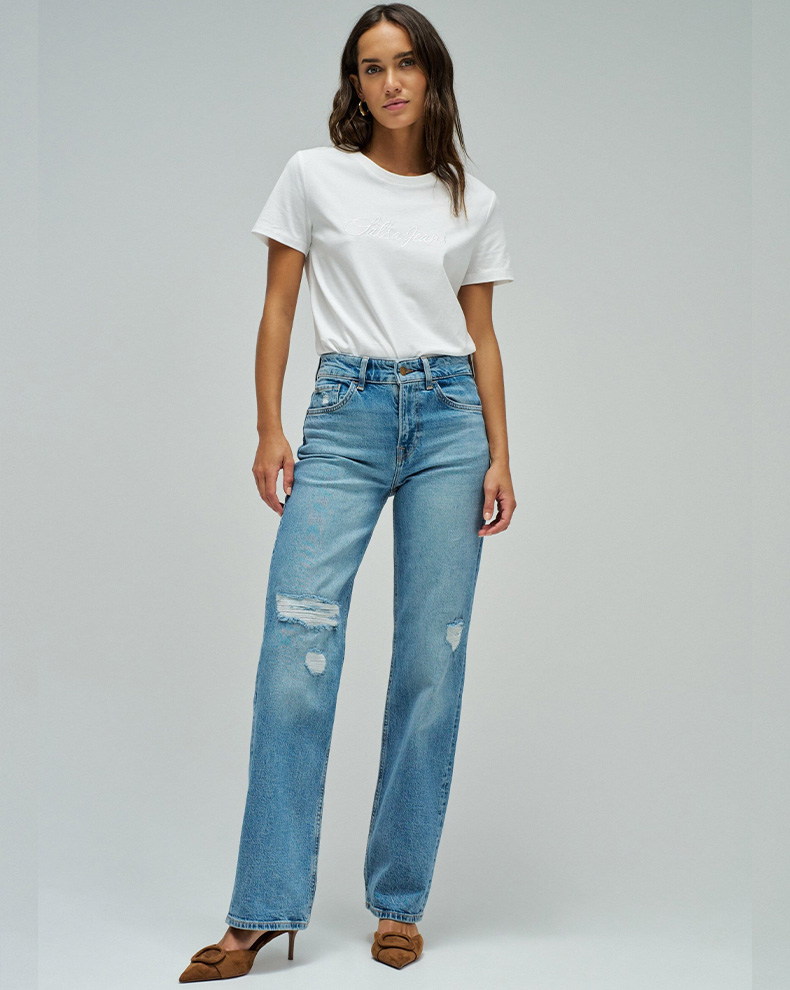 T-SHIRT WITH BRANDING - Salsa Jeans