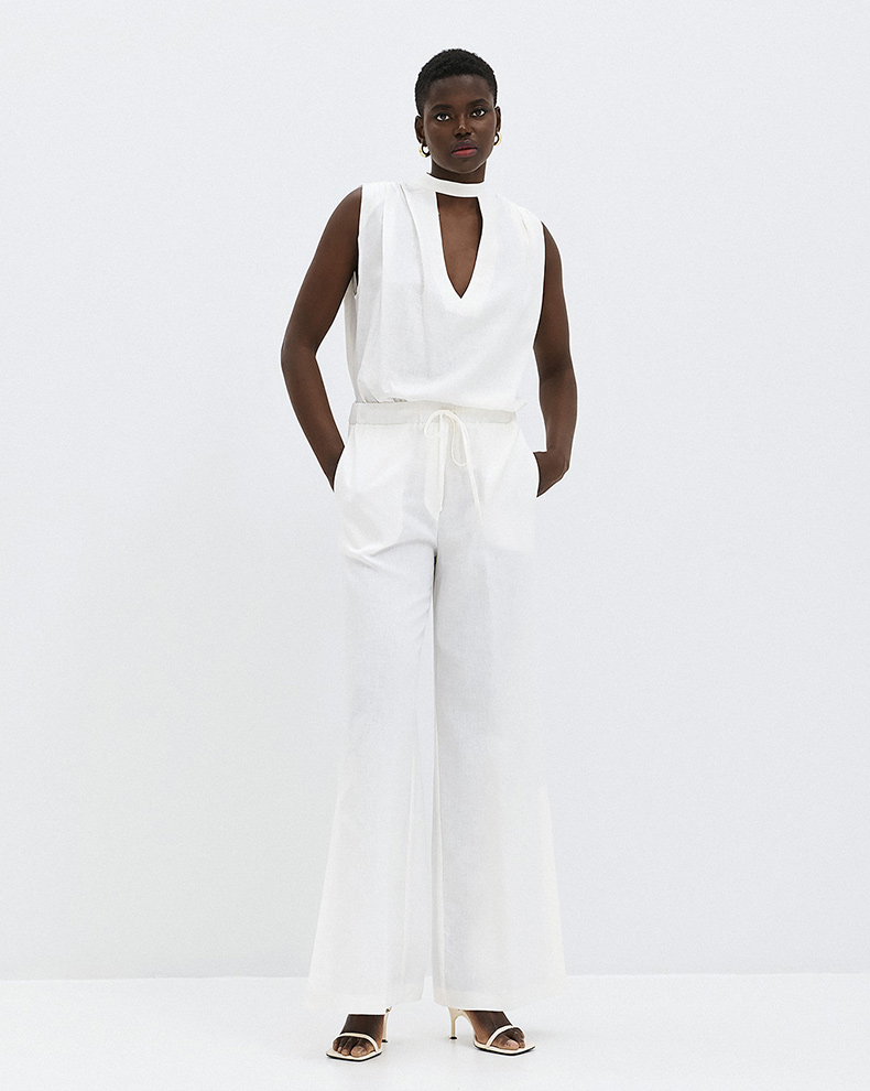 Trousers with openings and elastic - Access Fashion