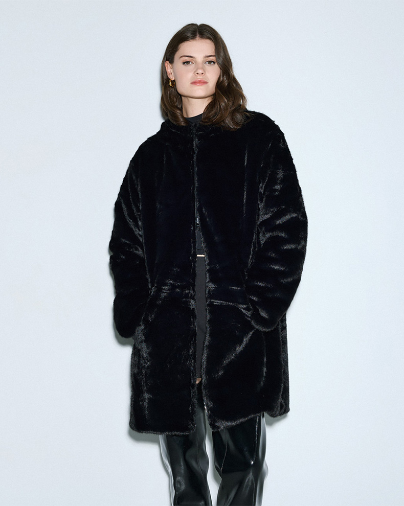 REVERSIBLE JACKET WITH FAUX FUR