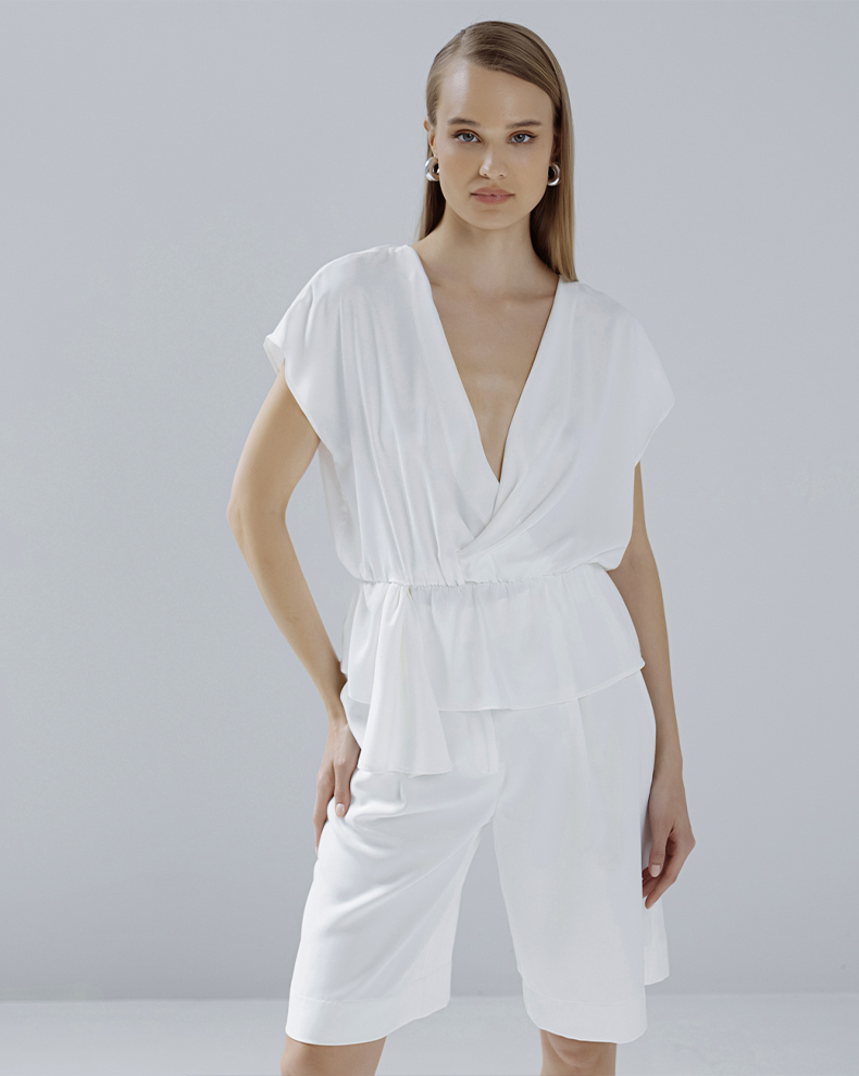 Round neck blouse with elastic - Access Fashion