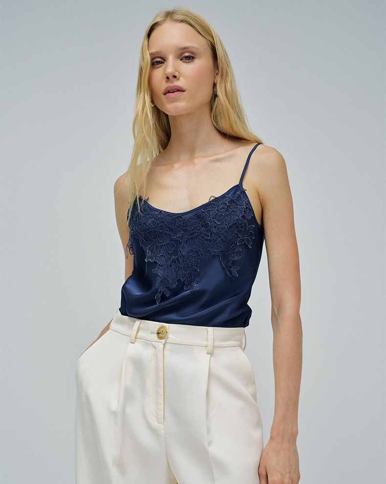 SATIN TOP WITH LACE - Salsa Jeans