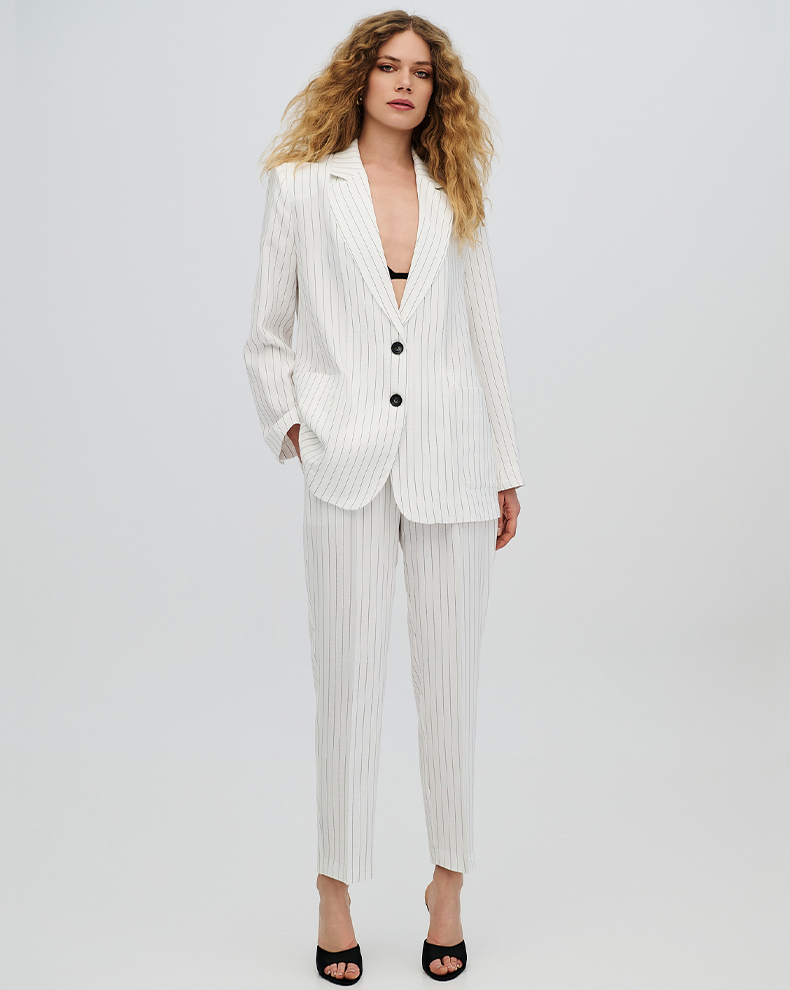 Striped Jacket With Pockets - Access Fashion