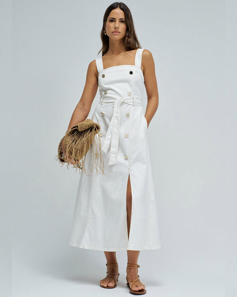 Midi Dress In Light Denim - Salsa Jeans