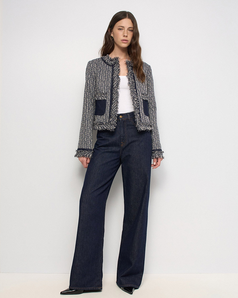 Tweed Jacket With Fringes