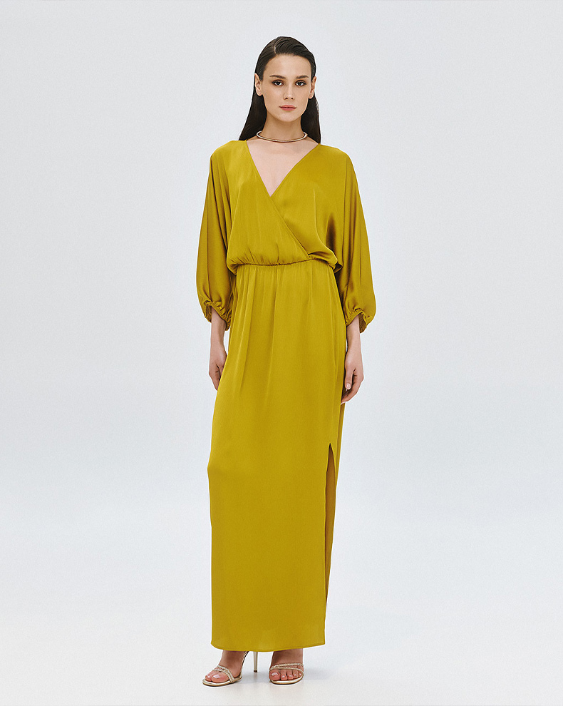 Long wrap dress with tie - Access Fashion