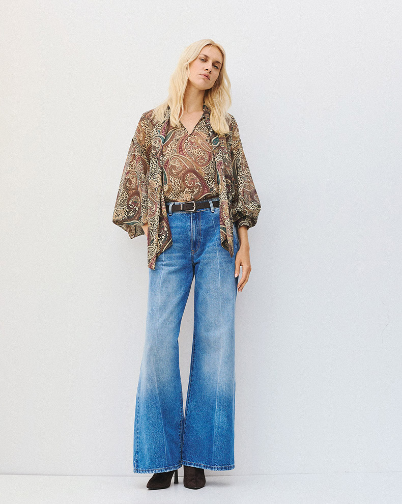 Printed Blouse With Tie At The Neck - Access Fashion