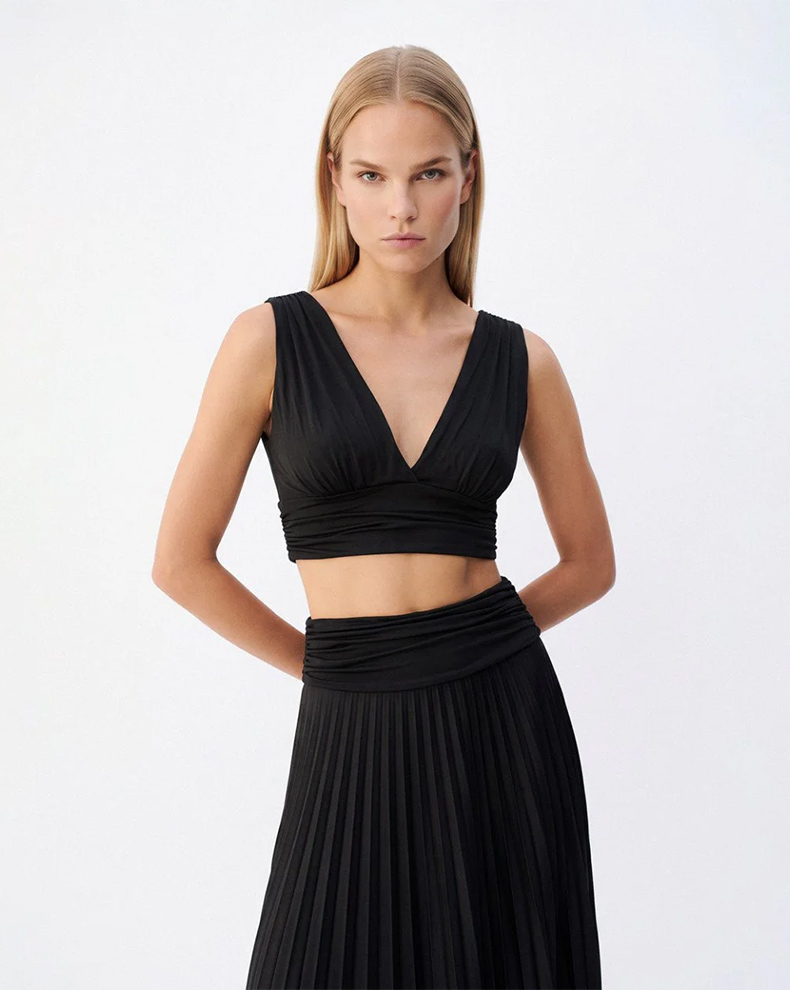 Pleated crop top - Access Fashion