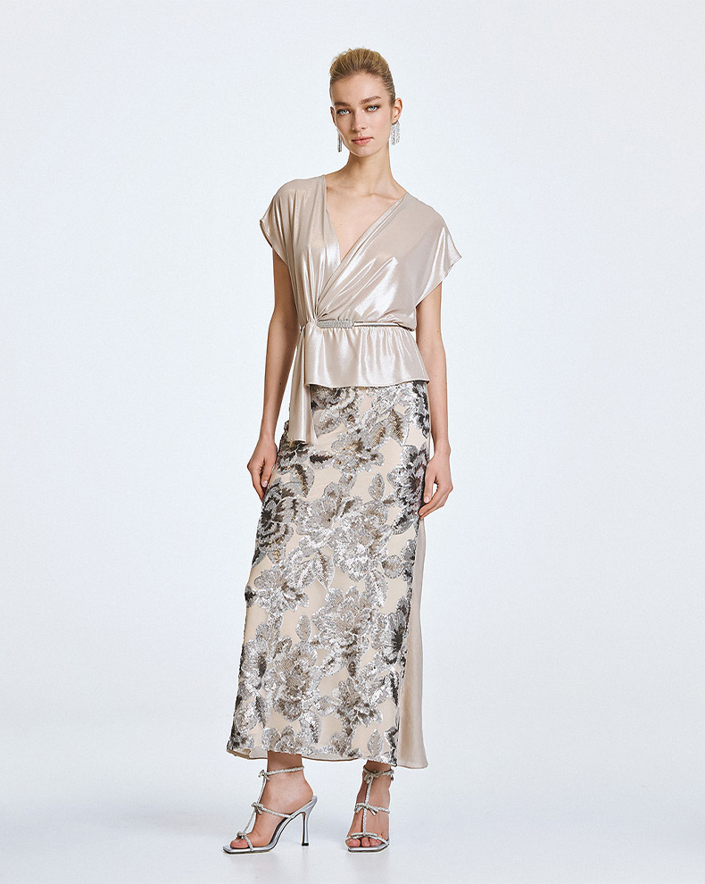 Metallic crew neck blouse - Access Fashion