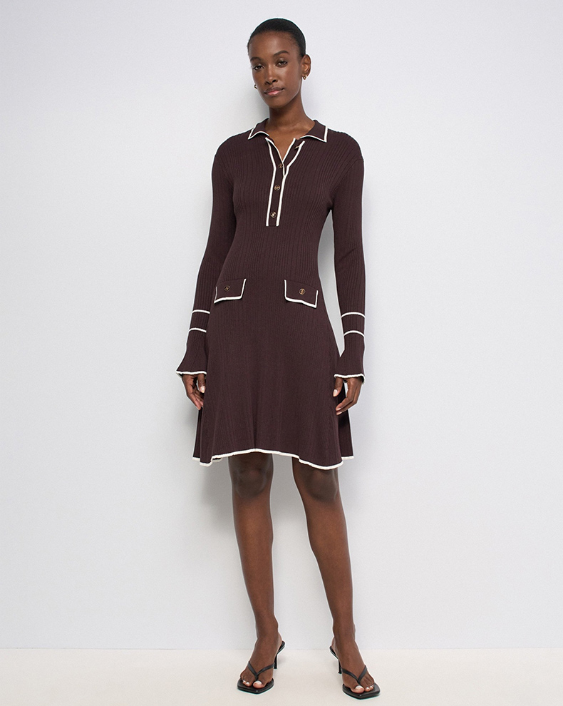 Short Polo Style Knit Dress - Salsa Jeans