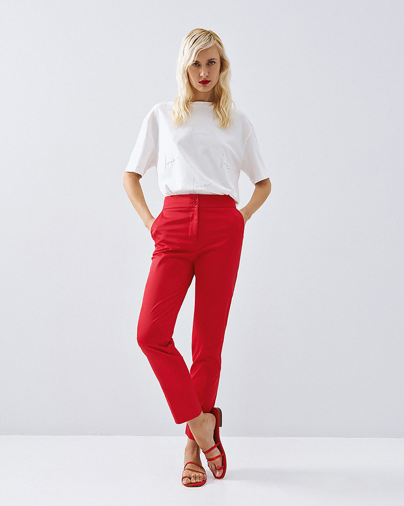 Straight pants with heart - Access Fashion