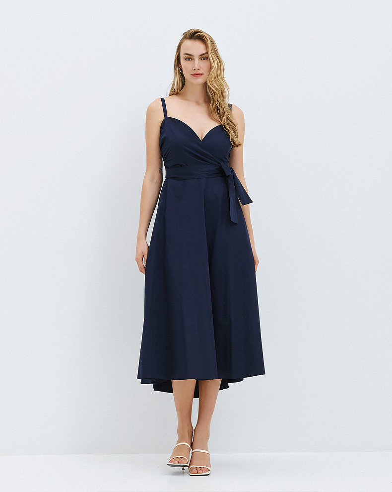 Midi Wrap Dress With Straps - Access Fashion