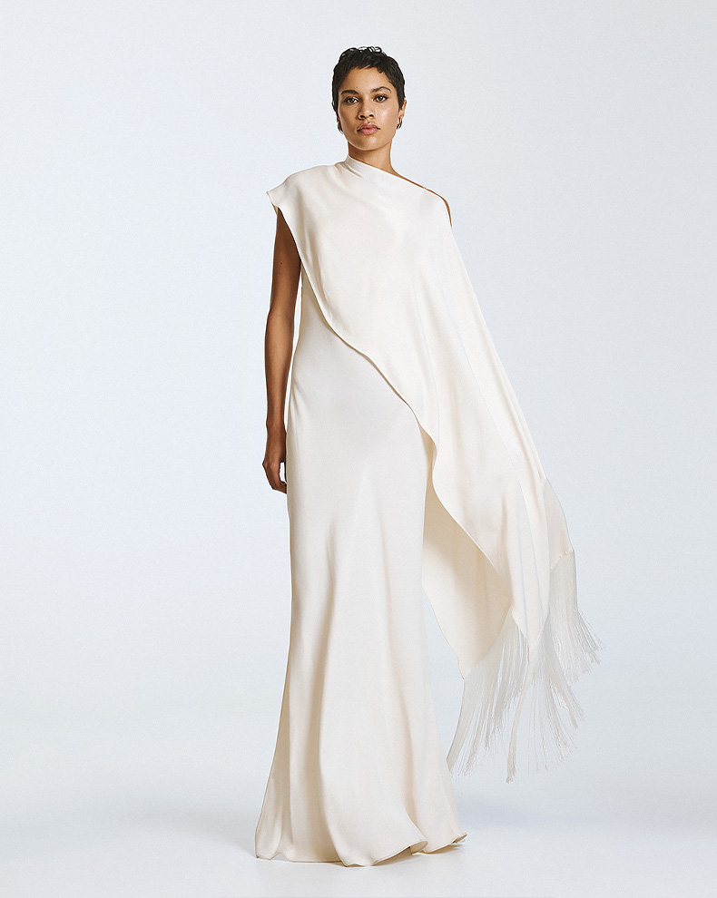 One Shoulder Dress With Cape - Access Fashion