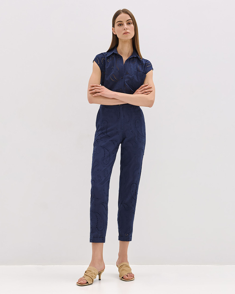 HIGH WAIST BRODERIE PANTS