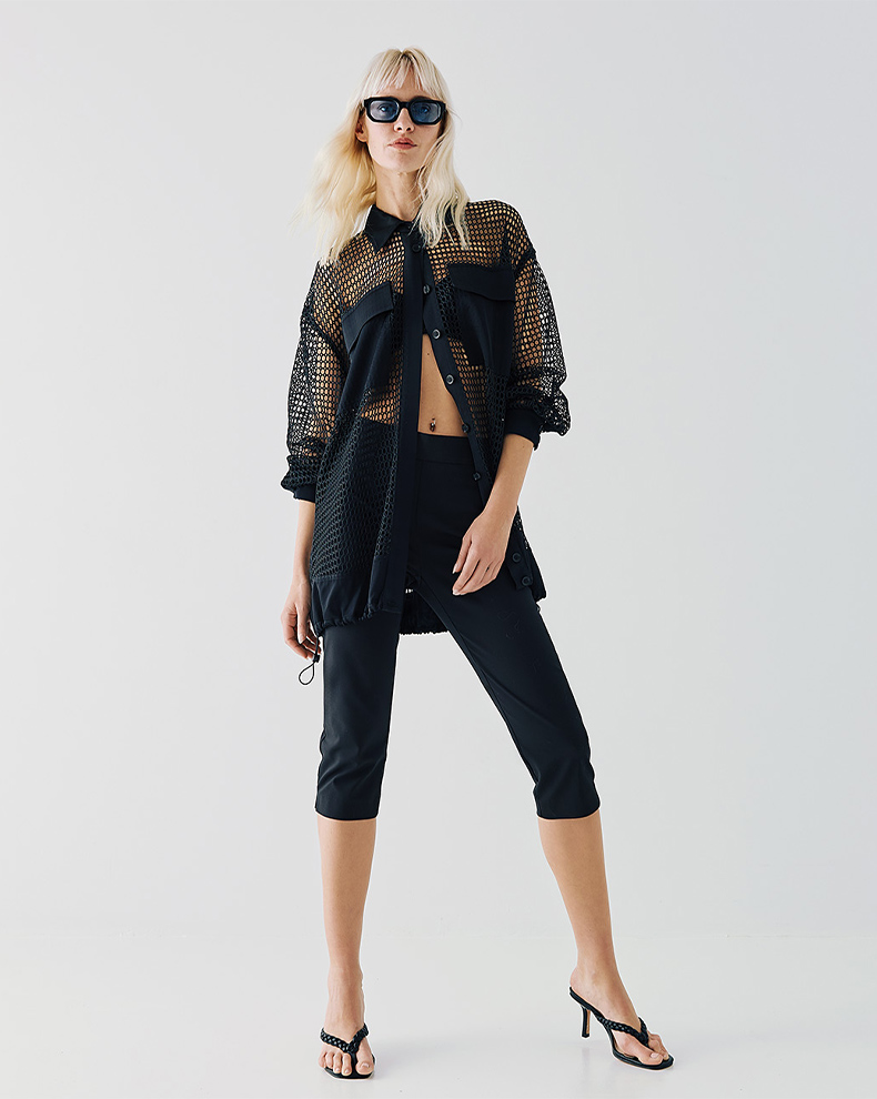 Bomber jacket μακρύ δίχτυ