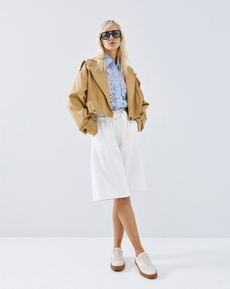 Cropped Trench Coat - Access Fashion