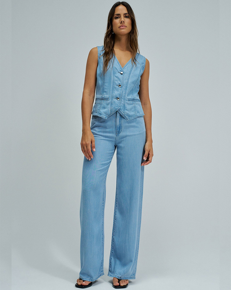 Wide Leg In Light Denim Jeans - Salsa Jeans