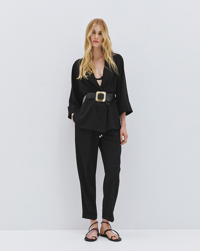 Trousers with elastic and lapels - Access Fashion