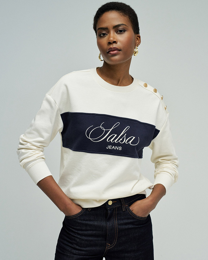 SWEATSHIRT WITH BRANDING - Salsa Jeans
