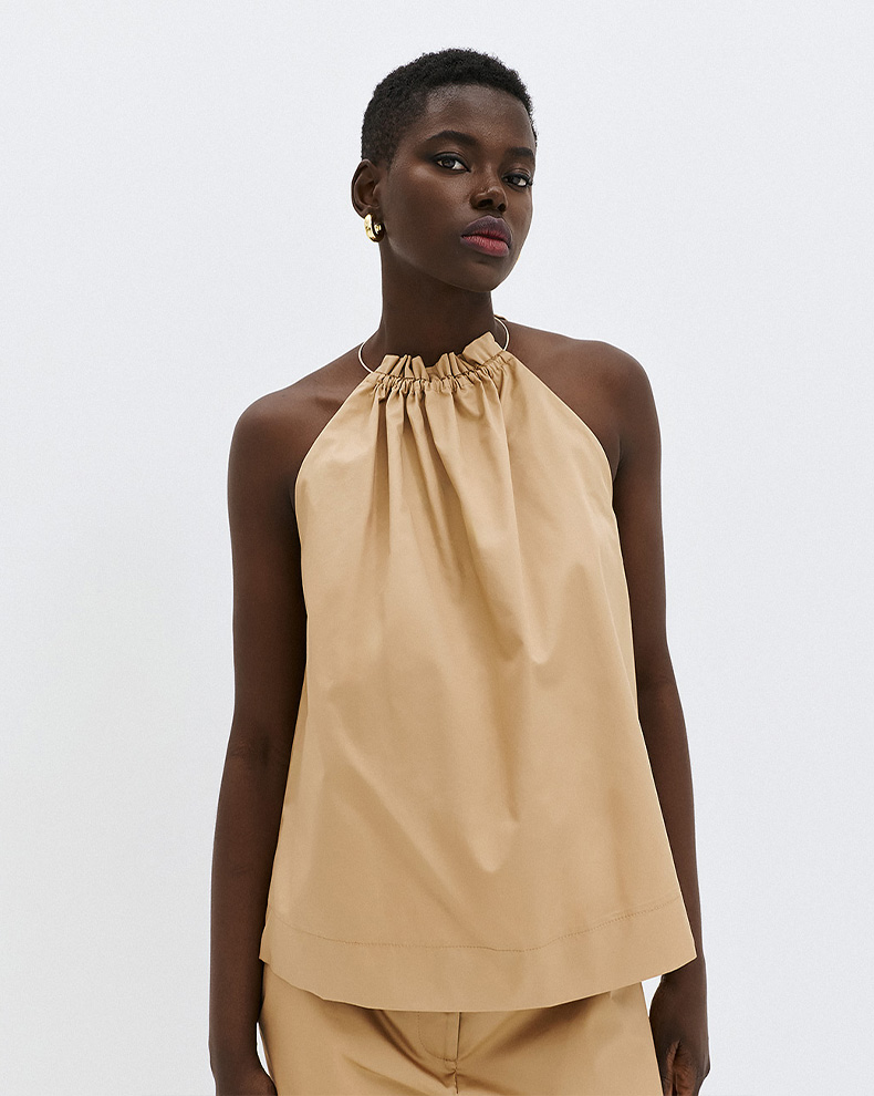 Halter Top With Metallic Detail - Access Fashion