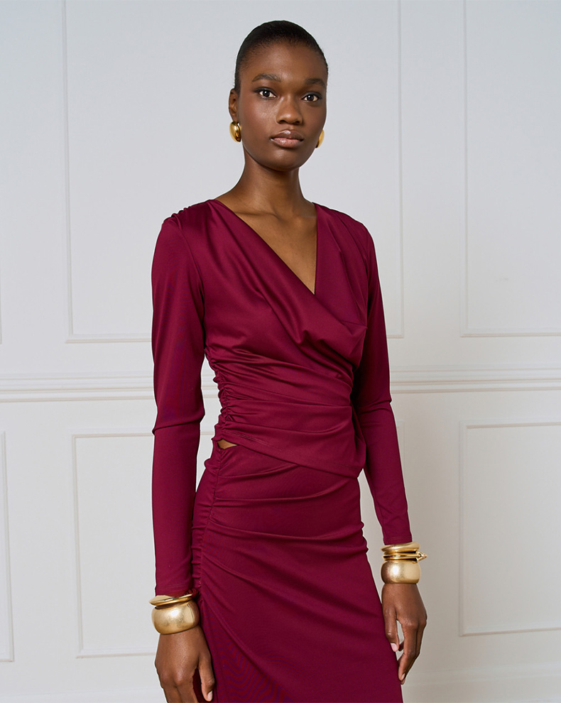 LONG SLEEVED DRAPED TOP
