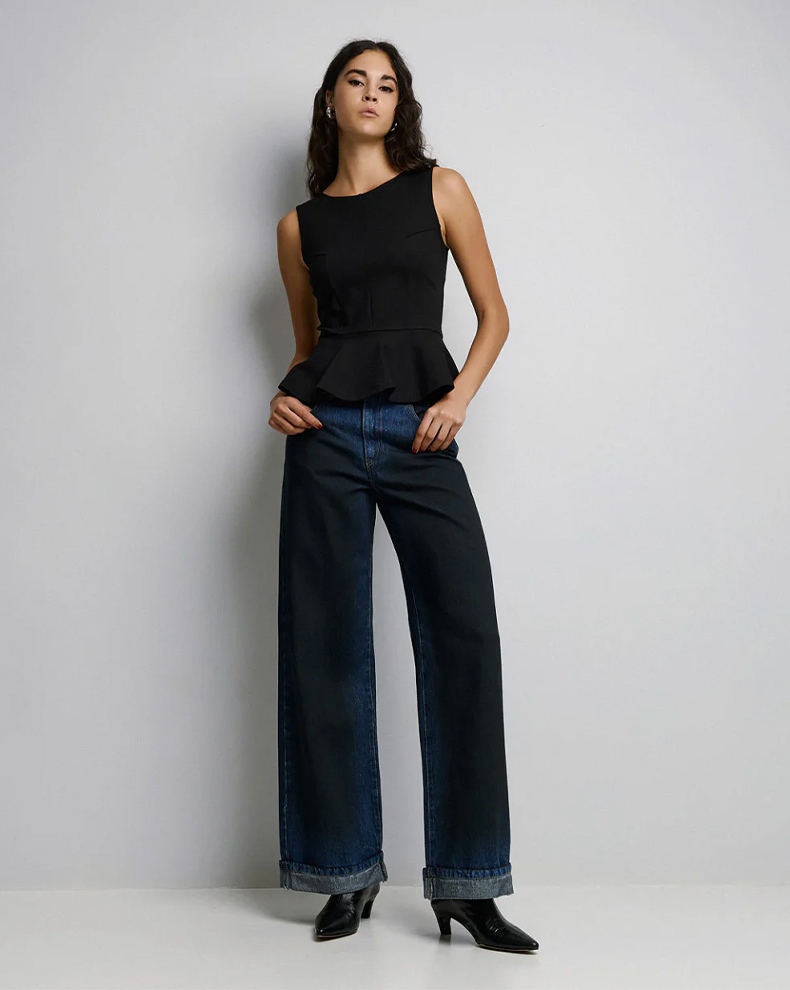 SLEEVELESS PEPLUM TOP