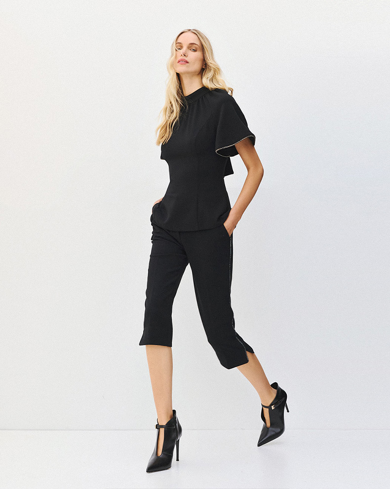 Open Back Blouse With Strass - Access Fashion