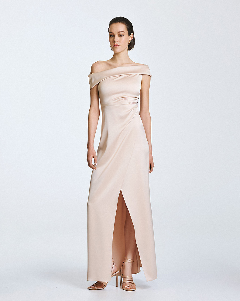 Dress satin off the shoulder - Access Fashion