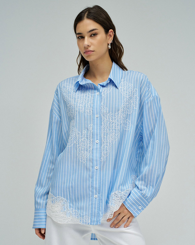Stripped Shirt With Lace - Salsa Jeans