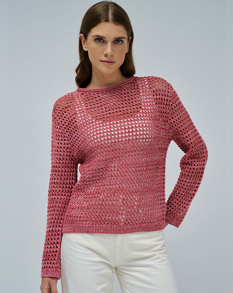 METALLIC THREADED SWEATE