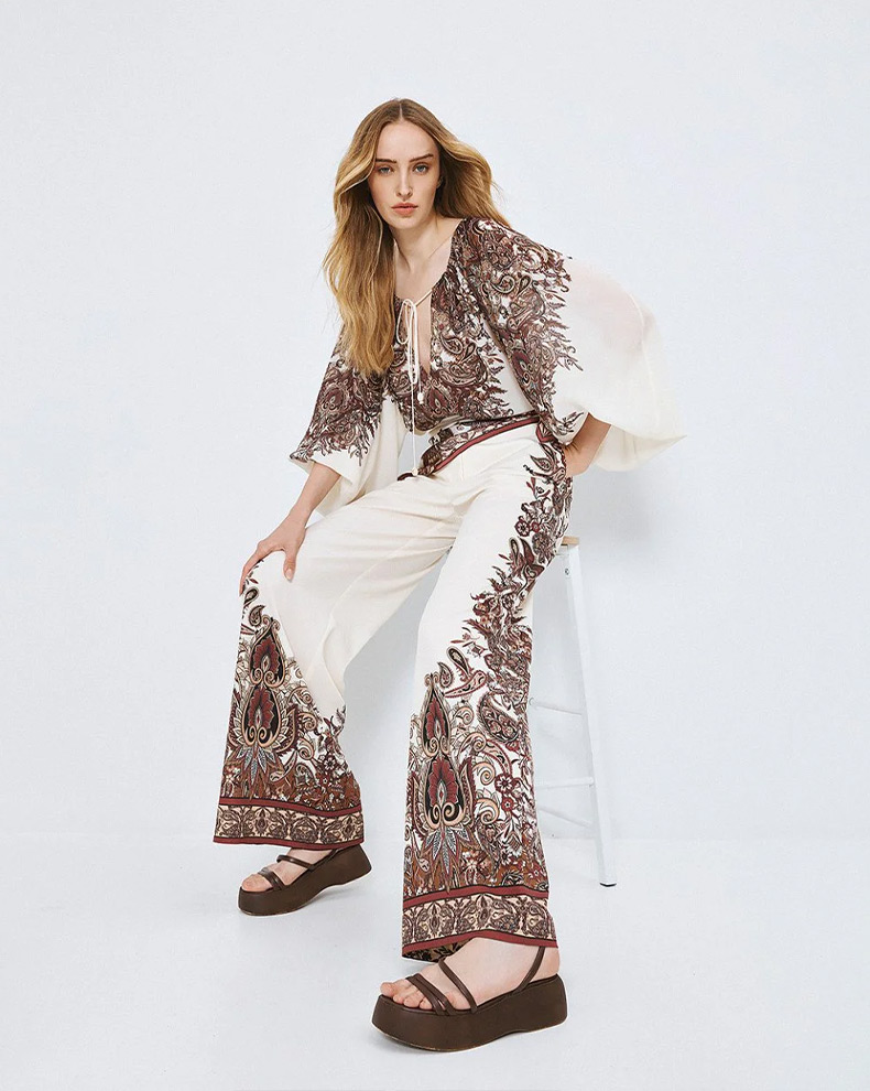 Printed wide leg pants - Access Fashion