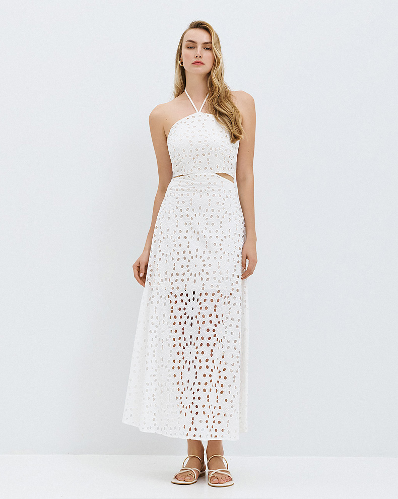 Cut Out Embroidered Dress - Access Fashion