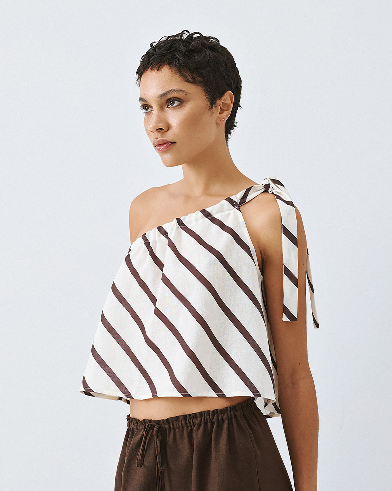 One Shoulder Tied Top - Access Fashion
