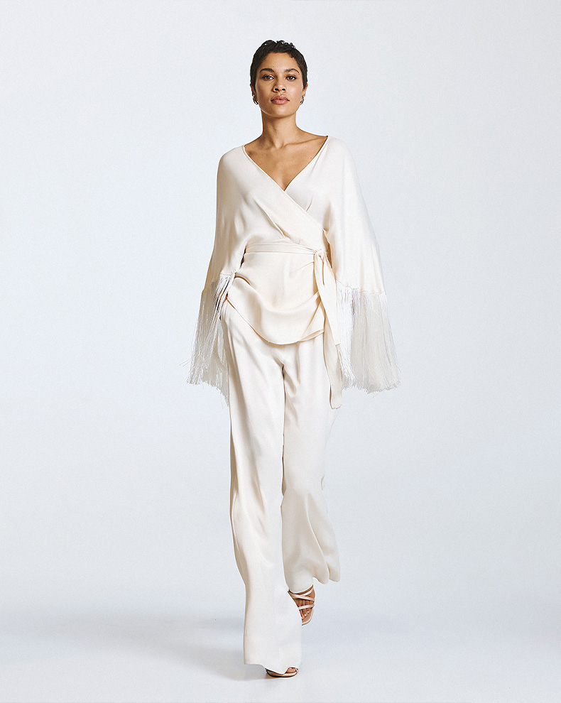 Round Neck Blouse With Fringes - Access Fashion