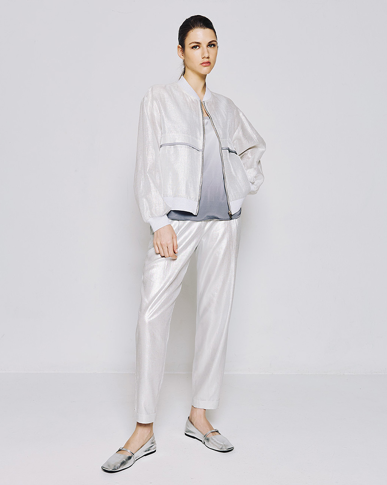 Bomber jacket oversized μεταλλιζέ