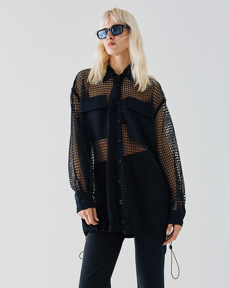Bomber jacket μακρύ δίχτυ