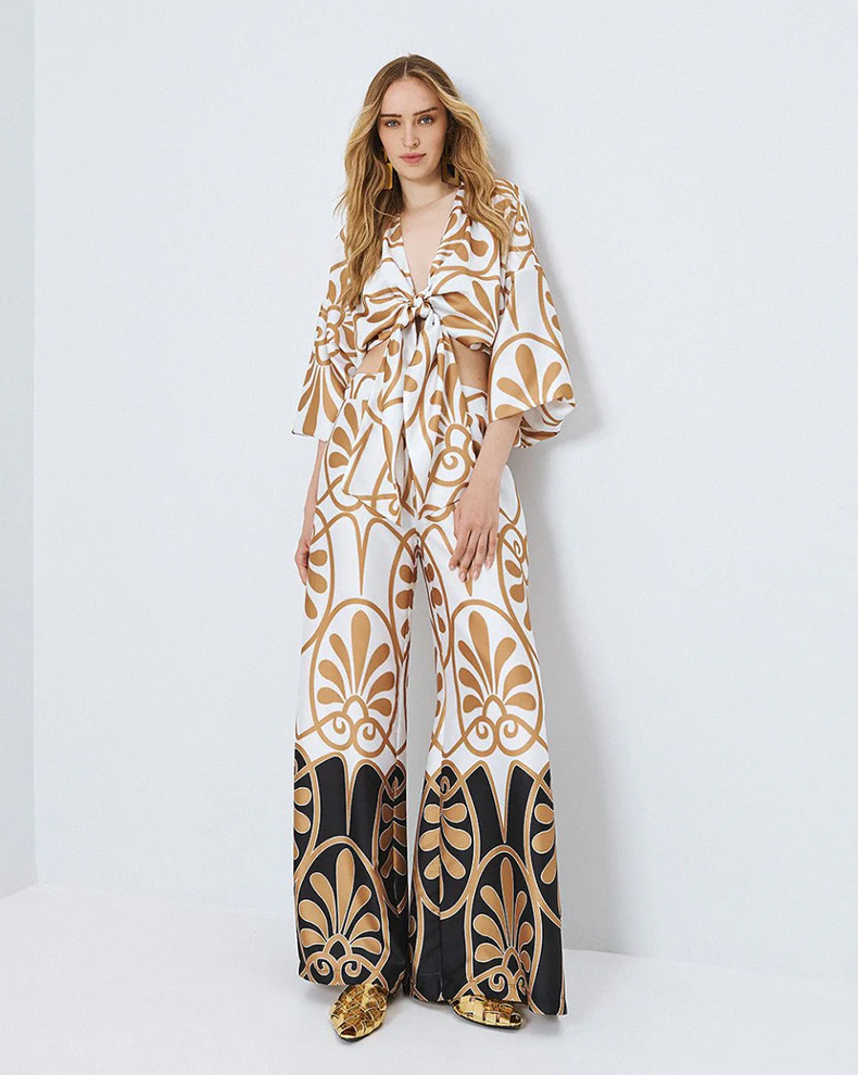 Printed Wide Leg Pants - Access Fashion
