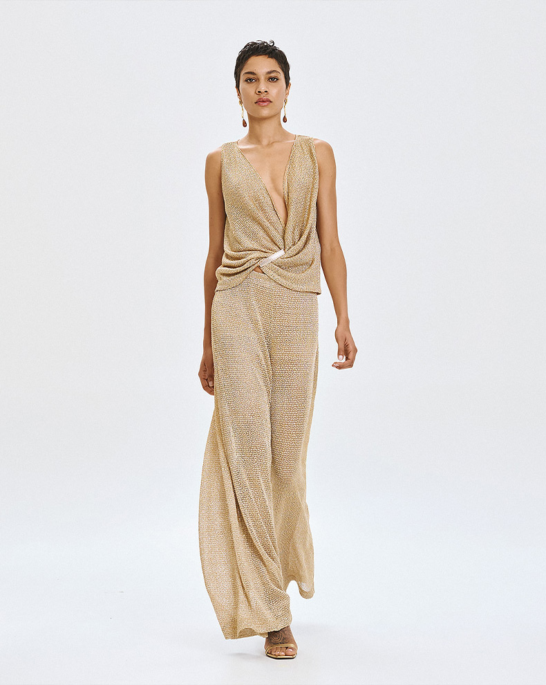 Knitted Top With Sequins - Access Fashion