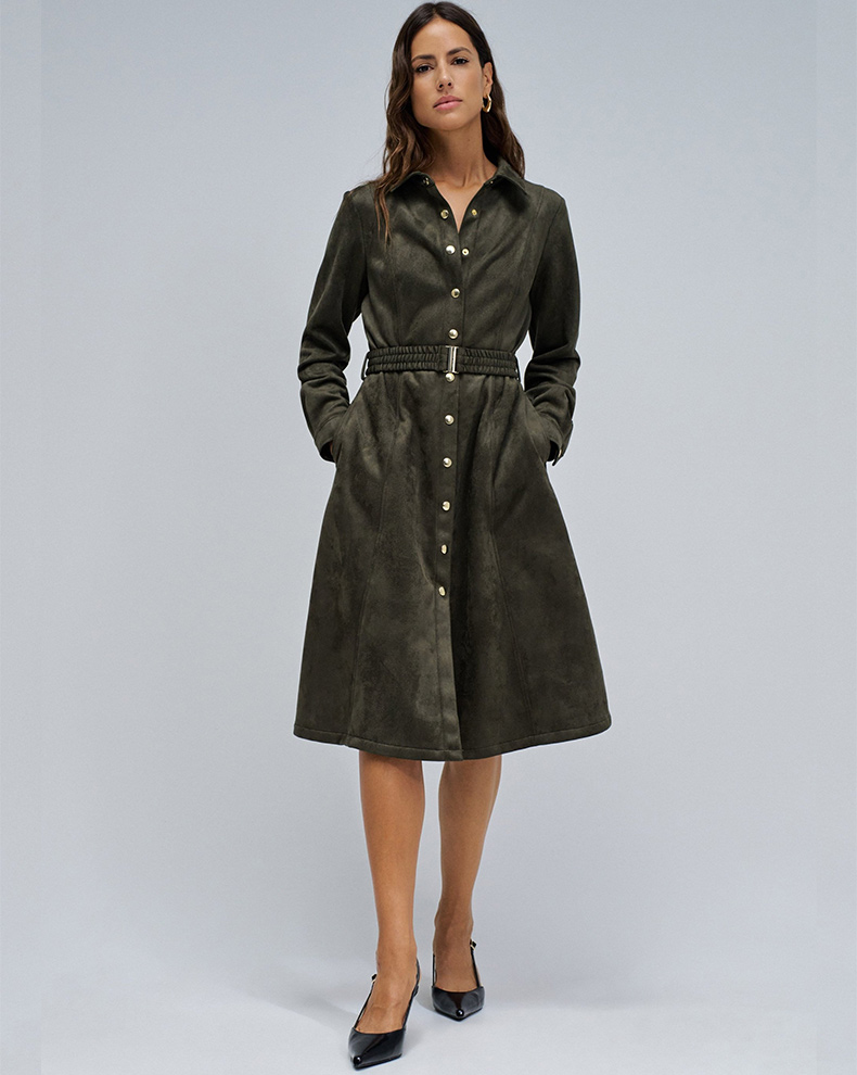 SUEDE MIDI DRESS