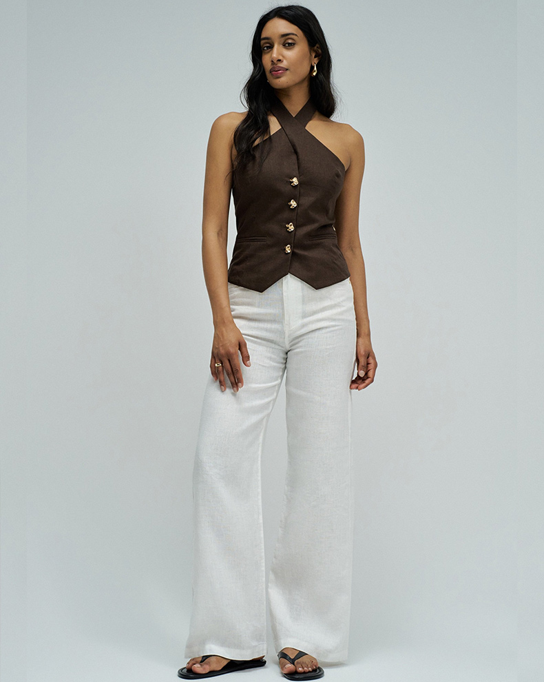 Linen Slim Fit Vest - Salsa Jeans