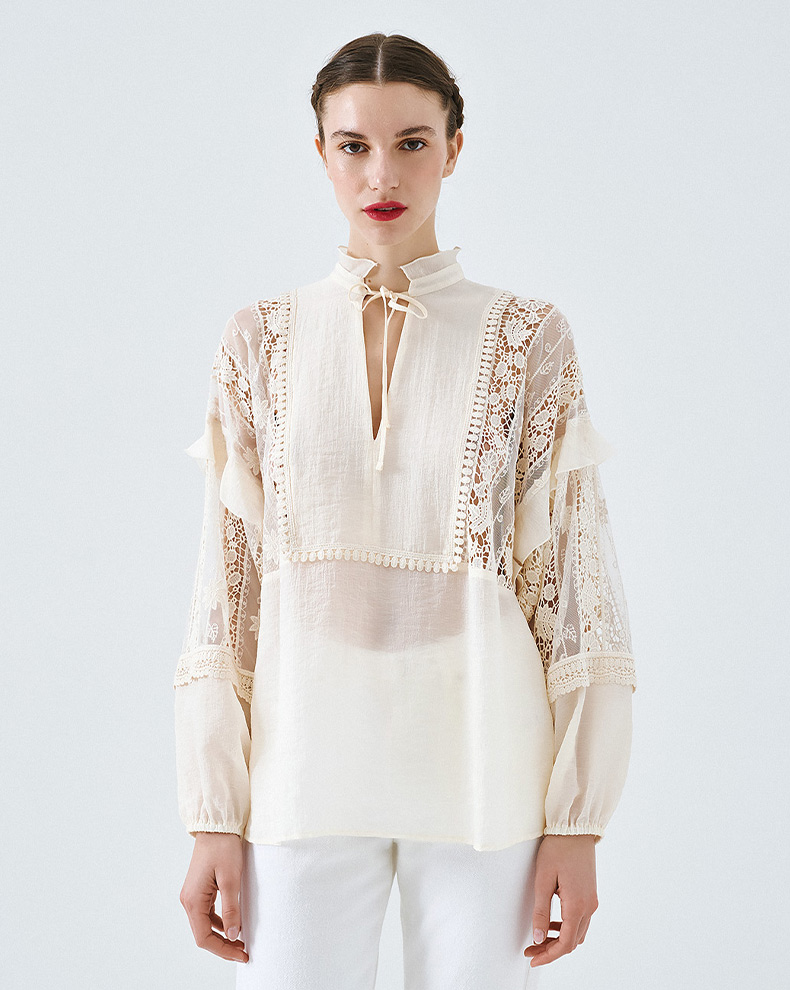 Blouse With Lace Details - Access Fashion